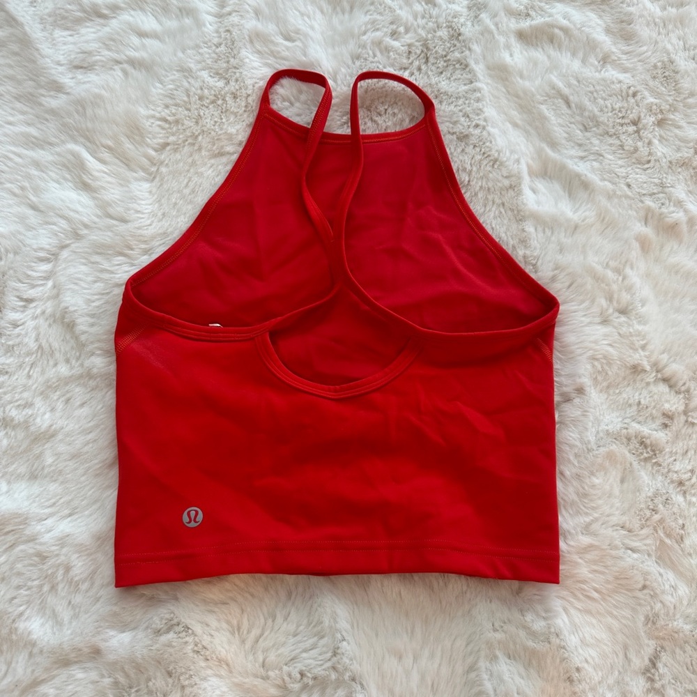 Red lululemon halter crop top size 2-4